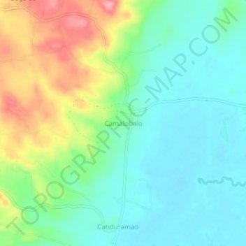 Camalobaloの地形図、標高、地勢
