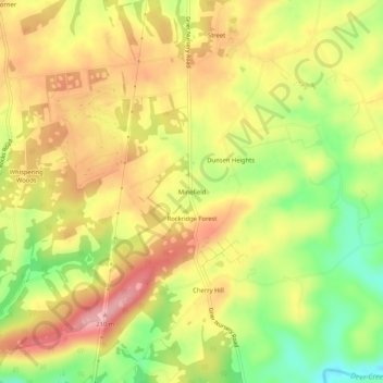 Minefieldの地形図、標高、地勢