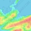Pen Ar Poulの地形図、標高、地勢