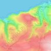 Lincombeの地形図、標高、地勢