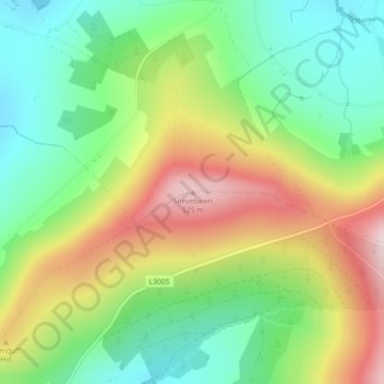 Slievebawnの地形図、標高、地勢