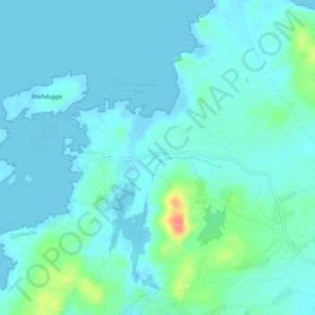 Doonloughanの地形図、標高、地勢