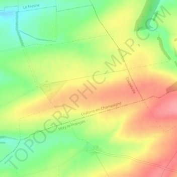 Sans Soucisの地形図、標高、地勢