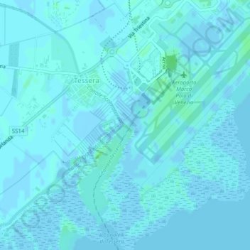 Spotting pointの地形図、標高、地勢