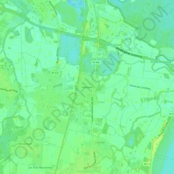 Hetzladerの地形図、標高、地勢