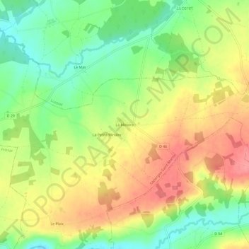 La Minièreの地形図、標高、地勢