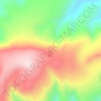 Cerro La Silletaの地形図、標高、地勢