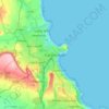 Scarboroughの地形図、標高、地勢