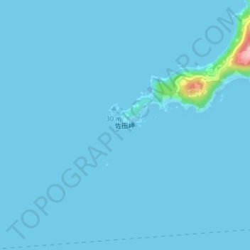 佐田岬の地形図、標高、地勢