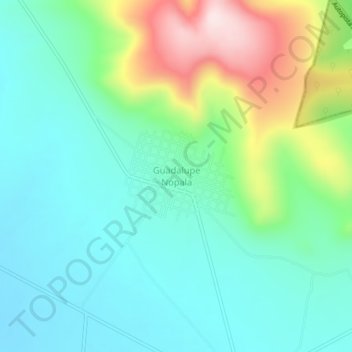 Guadalupe Nopalaの地形図、標高、地勢