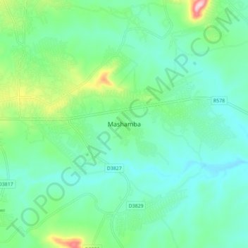 Mashambaの地形図、標高、地勢