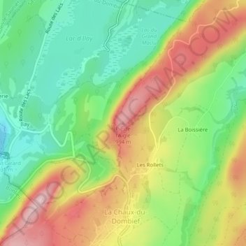 Pic de l'Aigleの地形図、標高、地勢