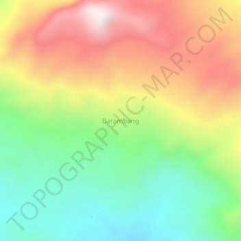 Barambangの地形図、標高、地勢