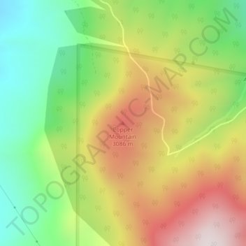 Copper Mountainの地形図、標高、地勢