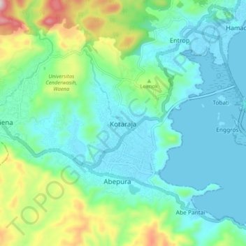 Kotarajaの地形図、標高、地勢