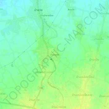 Ban Pong Chaiの地形図、標高、地勢