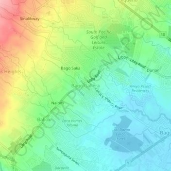 Bago Galleraの地形図、標高、地勢