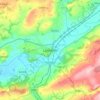 Llandeiloの地形図、標高、地勢