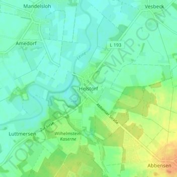 Helstorfの地形図、標高、地勢