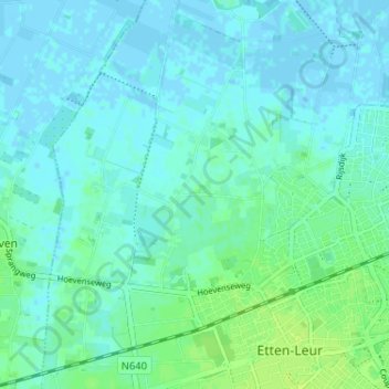 Goorstraatの地形図、標高、地勢