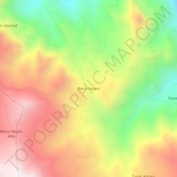 Barro Negroの地形図、標高、地勢