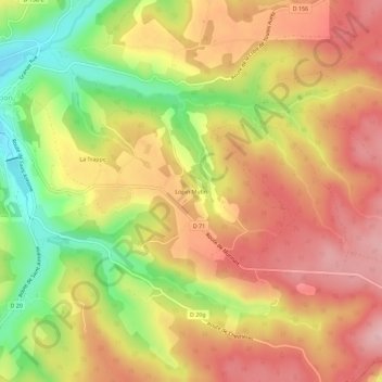 Lopin Mutinの地形図、標高、地勢