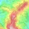 O Rebullónの地形図、標高、地勢