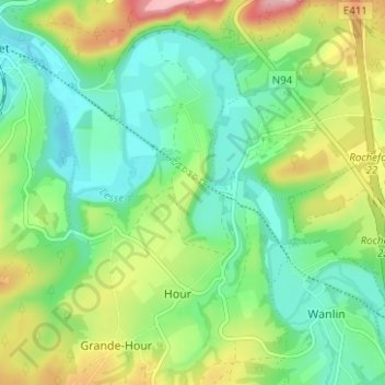 Lissoirの地形図、標高、地勢
