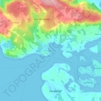 Villa Mechuqueの地形図、標高、地勢