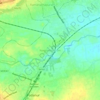 Nanjundapuramの地形図、標高、地勢