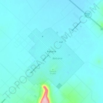 Balcarceの地形図、標高、地勢