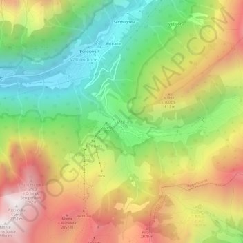 Lizzolaの地形図、標高、地勢