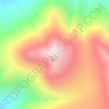 Cerro de La Carpaの地形図、標高、地勢