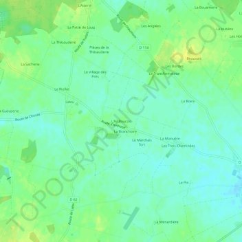 L'Ail Bouconの地形図、標高、地勢