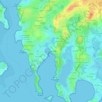 Moulin de Badenの地形図、標高、地勢
