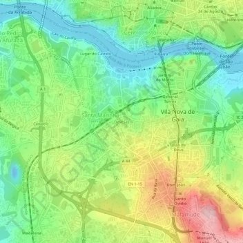 Devesasの地形図、標高、地勢