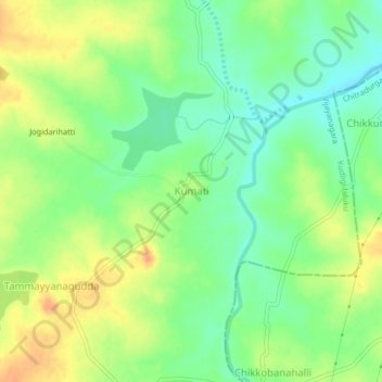 Kumatiの地形図、標高、地勢