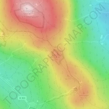 Nußhardtの地形図、標高、地勢