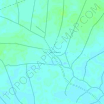 Sungai Rawaの地形図、標高、地勢