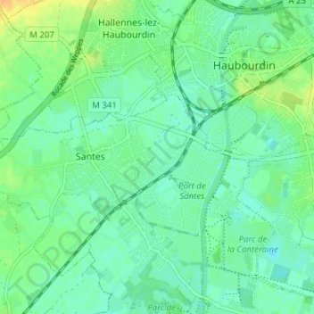 La Racheの地形図、標高、地勢