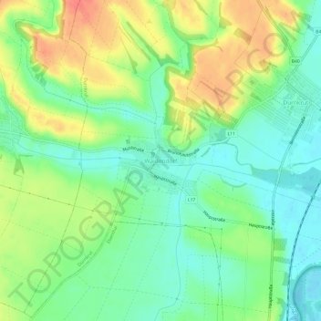 Waidendorfの地形図、標高、地勢