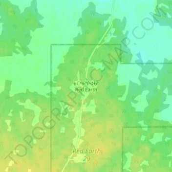 Red Earthの地形図、標高、地勢