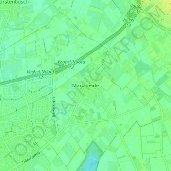 Mariaheideの地形図、標高、地勢