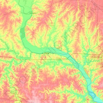 Franklin Islandの地形図、標高、地勢