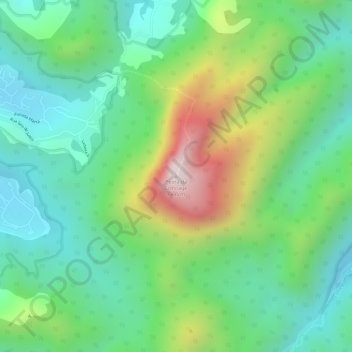 Pedra da Ermitageの地形図、標高、地勢