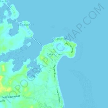 Catangnanの地形図、標高、地勢