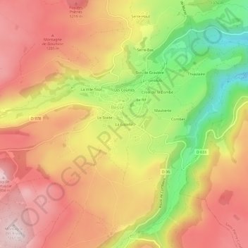 La Gazelleの地形図、標高、地勢