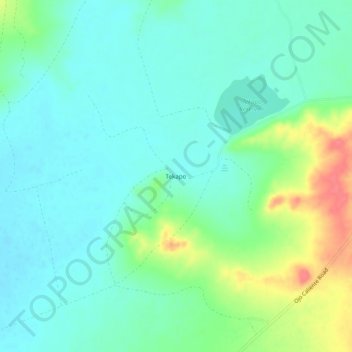 Tekapoの地形図、標高、地勢