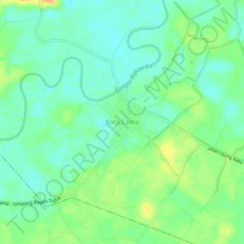 Kota Lamaの地形図、標高、地勢