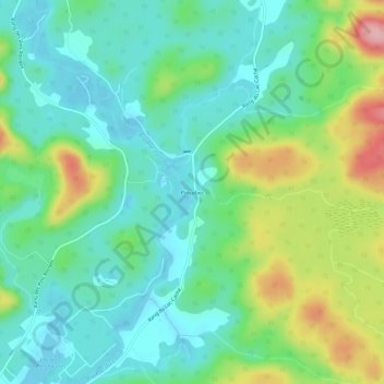 Pincebecの地形図、標高、地勢